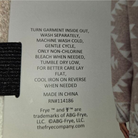 Frye Gray and Cream Cardigan Sweater with Open Front and Long Length - Picture 4 of 11